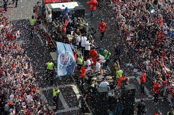 Confetti Feature at Boston Red Sox Rolling Rally
